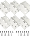 4.5 In Beefy Heavy Duty Ball Bearing Door Hinges Set Of 6 With Square Corner Nickel Finish For Ultra Smooth Quiet Operation On High Traffic Commercial And Residential Doors, stainless steel hinges with screws