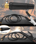MMA Arc Welding Electrode Holder And Ground Clamp Lead With 1.5m Cable 10-25 DIN Connector Copper Construction Fully Assembled And Plug And Play