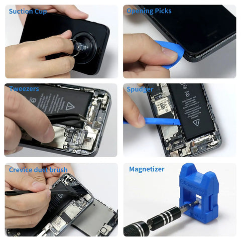 Tools from 190 In 1 Precision Screwdriver Set with 164 Magnetic Bits and 22 Practical Accessories for electronics shown in use