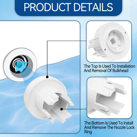 Pro Grade Spa Jet Wrench Tool for Pool and Hot Tub Nozzles SP1434T showing installation and removal features with Hayward compatibility.