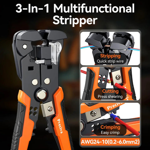 Kickstart Your Wiring Projects With This Killer Ferrule Crimping Tool Kit Made For AWG 28 To 5 Cables Including Heavy Duty Wire Stripper And 1450 Brass Connectors Plus Storage Box, 3-in-1 stripper