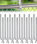 18 Pack Chain Link Fence Extension Kit With 25.2 Inch Height And 2.2 Inch Bracket, Durable Galvanized Post Extender For Dogs And Privacy