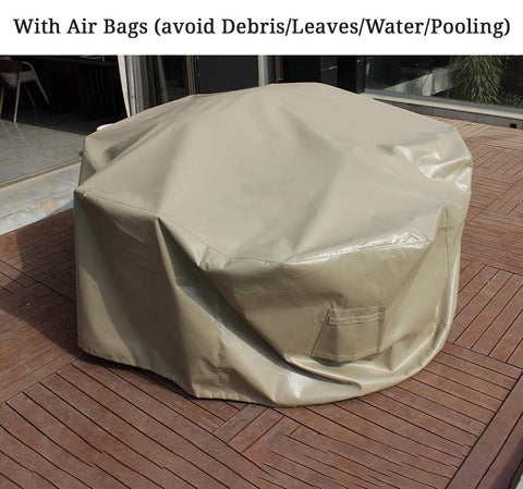 Patio Furniture Air Bags For Water And Snow Pooling Prevention, 12 Oz Waterproof UV Resistant for 24x24 Inch Covers on deck
