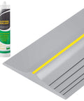 10 Foot Universal Garage Door Bottom Threshold Seal Strip With Adhesive No Sweat Weatherproof Rubber DIY Gap Sealing Dustproof Insulation And Energy Saving Replacement Gray shown with silicone sealant