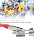 Two Pack Toggle Clamp Pull Latches Heavy Duty Stainless Steel 400Lb Capacity Set Kit with industrial background.