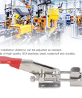 Heavy Duty Adjustable Stainless Steel Toggle Clamp Set, 400 Lbs Capacity, Quick Release Pull Latches for machinery in red and silver