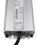 Waterproof IP67 LED Driver Power Supply 100W 12V DC 8.5A transformer with durable slim design, US 3-prong plug plate for outdoor use