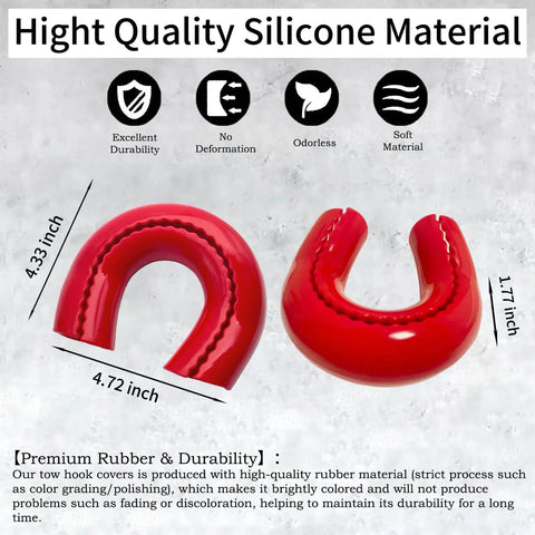 Ford Super Duty Red Tow Hook Covers for F250 F350 F450 2017 Through 2026 Easy Install Tow Hitch Cover Kit Durable ABS
