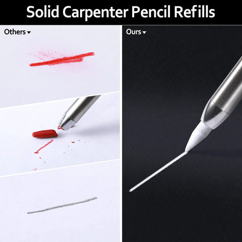 Comparison of 24 Pack 2.8mm HB Refills For Carpenter And Mechanical Pencils Long Lasting Pro Grade Smooth Graphite vs other brands.