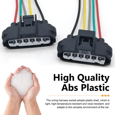 2-Pack 6-Pin Throttle Body Pigtail TPS Repair Connector Kit shown with high-quality ABS plastic material.