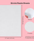 25 Piece Frosted Shrink Plastic Sheets Set For DIY Shrink Art And Handicrafts, showing glossy and frosted sides, 7.9x5.7 inches