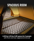 Interior of Stella 4 Season Camping Tent For 2 People Ultra Lightweight Backpacking Shelter Waterproof 3000mm, showing spacious room