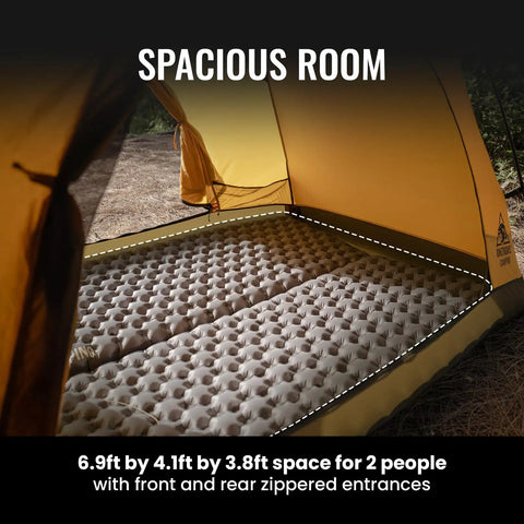 Interior of Stella 4 Season Camping Tent For 2 People Ultra Lightweight Backpacking Shelter Waterproof 3000mm, showing spacious room
