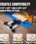 Precision Table Saw Thin Rip Jig Sliding Guide fitting T-Shape and U-Shape miter slots for consistent wood cutting.