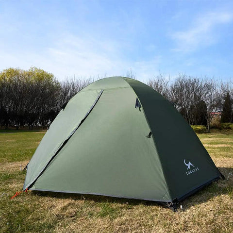 One Person Ultralight Backpacking Tent Waterproof Double Layer Free-Standing Aluminum Poles For All-Season Camping Outdoor View