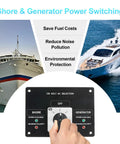 AC Rotary Selector Switch Panel 120V 30A Two Position With Reverse Polarity LED Indicator Light for Ships and Yachts