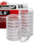 No Slip Furniture Pads 16 Pcs 1.6 Inch Round Rubber Caster Cups Anti Skid Coasters For Hardwood Floors Keep Furniture From Sliding With Clear Anti Slip Grippers And Stoppers