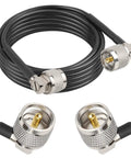 Right Angle 10 Foot RG58 Coax Cable PL 259 UHF Male To Male For CB Radio And HAM Radio, Low Loss Antenna Jumper With High Density Copper Shield