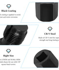 O2 Sensor Thread Repair Kit With M18 X 1.5 And M12 X 1.25 Adapters, black coated CR-V steel, three eighths inch drive