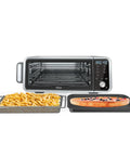 Digital Air Fry Pro Countertop Oven With Extended Height And XL Capacity For Big Meals, shown with air fry basket and pizza tray.