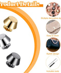 Heavy Duty Zinc Alloy Purse Feet And Handbag Rivet Kit Includes A Rock Solid Hollow Hole Punch Plus Phillips Screwdriver showing gold and silver rivets.