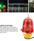 Beefy Weatherproof Obstruction Light For Marine Use Multipurpose Warning Beacon With AC110V Constant On Power Tough UV Resistant PC Housing