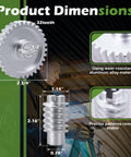 Beefed Up Aluminum Drive And Worm Gear Kit dimensions diagram with CNC-machined aluminum gear details for garage door systems.