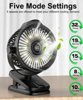 Clip On Fan With 8000mAh USB C Rechargeable Battery, Low Noise Desk Fan With Battery Level Indicator, on wooden desk
