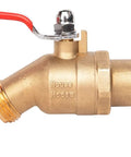 Full Port Brass Water Heater Drain Ball Valve With Two Inch Shank, Three Quarter Inch MNPT, Lead Free Potable Water Valve