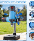 Mini Benchtop Drill Press With 1200W Motor And Six Variable Speeds Includes Heavy Duty Bit Kit Two In One Swiveling Mount for grinding.
