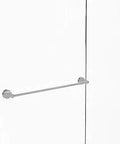 Prestige Skyline 30 Inch Shower Door Towel Bar In Polished Chrome mounted on glass door