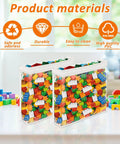 20 Pack Clear Toy Storage Bags With Zippered Closures, Waterproof PVC Organizers filled with colorful blocks, transparent design