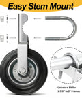 Beefy Heavy Duty Gate Helper Caster 2 Pack With Six And A Quarter Inch Wheel Supports Up To 500 Lbs For 1 To 2 Inch Metal Frame Swing Gates