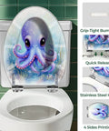 Kids Elongated Toilet Seat Ocean Themed featuring a colorful octopus design, suitable for standard elongated toilets.