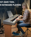 Universal Metal Sustain Pedal For Keyboard And Piano With Polarity Switch 5ft Cable in use with digital piano