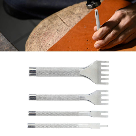 Heavy Duty Chisel Set Built To Last With Heat Treated High Temp Prongs and Precise Flat Spacing for punching leather crafts.