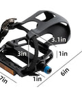 Ride Ready Aluminum Bike Pedals With Toe Cages, Universal Nine Sixteenths Inch Spindle Replacement showing dimensions