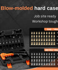 One-Handed 9.5 Inch Rivet Nut Tool Kit With 8 Mandrels And 80 Nuts in blow-molded case, display of SAE and metric sizes