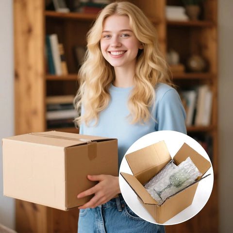 Bubble Cushioning Wrap For Packing 11.8x164 Ft With Pump used in a box for shipping protection
