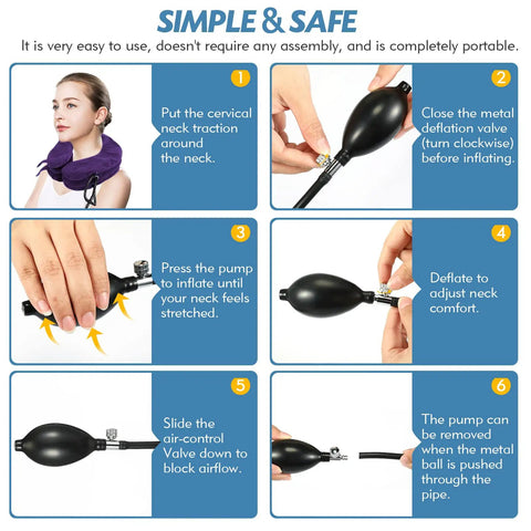 Upgrade Your Wellness Game With This Jaximy Inflatable Neck Traction Device For Serious Pain Relief. Steps for use and adjustment.