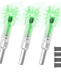 Three Pack LED Lighted Nocks For Crossbow Bolts Universal Fit With Half Moon Design Fits.285/.297/.300/.305 Inner Diameters