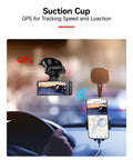 Suction Mount For F7N Series Dash Cam With Built In GPS Module showcasing GPS tracking on smartphone display.