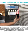 Tune Up Kit For Soft Serve Machines 336 338 339 754 774 791 794, FT X49463 4 1 Parts Compatible For Easy Maintenance And Peak Performance And Smooth Scoops For Home Use And Commercial Kitchens With Quick Install And Durable Build. soft serve machine maintenance kit in use