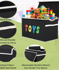 Extra Large Collapsible Toy Box Chest With Lids For Kids Storage, showing features like handles and dividers, filled with toys.