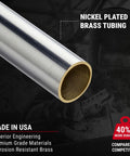 Milton S-921 pencil tire pressure gauge with nickel-plated brass tubing, close-up view