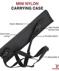Foam Katana Sword For Practice Bokken Shinai Style Training Sword With Mini Nylon Carrying Case Durable Nylon Construction Secure Inner Lining And Easy Carry Convenience displaying black nylon case with buckle clip and adjustable strap