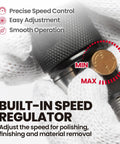 Close-up of Mini Orbital Air Sander Kit For Two Inch And Three Inch Sanding speed regulator adjustment