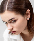 15 Pairs Ball Stud Earrings Set In 2mm 3mm 4mm 5mm 6mm Stainless Steel Silver Polished Studs For Men And Women Go-To Everyday Jewelry Multisize Surgical Steel Ball Earrings on ear model