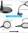 Installation method for 5X Magnifying Lamp With LED Light And Flexible Gooseneck USB Powered for reading and hobbies