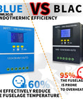 High Efficiency MPPT Solar Charge Controller 60A 80A 100A With Multi Voltage Support 12V 24V 36V 48V, blue vs black design comparison